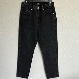 Cotton On Off Black Denim Mom Jeans Size 6